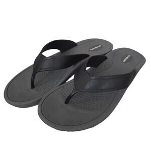 Okabashi Mens XL Black Flip Flops Sandals Made in USA Comfort Thong